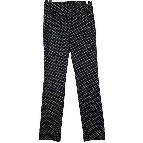 Chico’s ~Woman Size 0R(US 4R)~ Black/White Slim Pull-On Pants Stretch. - Picture 1 of 10